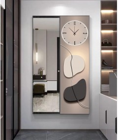 80*150 Cm Gorgeous Mirrior Art Painting 3d With Clock Hight Quality